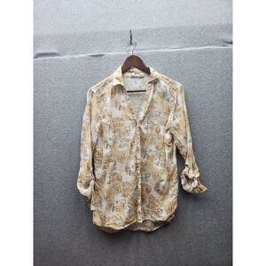 C&C California Womens 100% Linen Button-Up Shirt